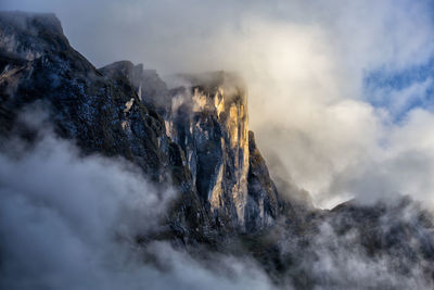 Panoramic view of majestic mountains against sky