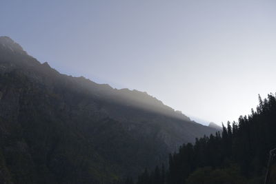 Scenic view of mountains against clear sky