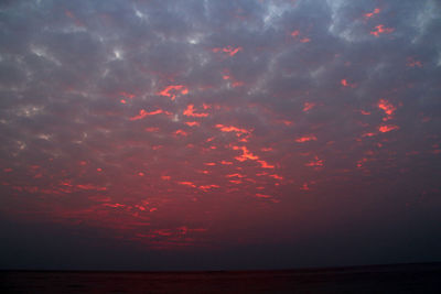 Scenic view of sea against sky at sunset