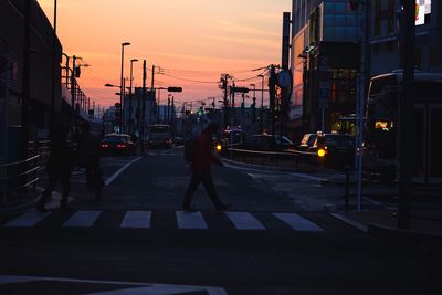 City street at sunset