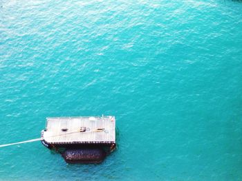 Aerial view of nautical vessel in sea