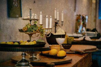 Close-up of food on table