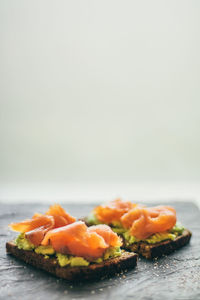 Close-up of sushi on table