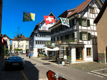 Buildings in city against sky