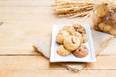 Cookies on wooden table