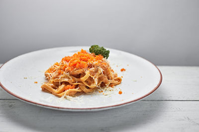 Close-up of food in plate on table