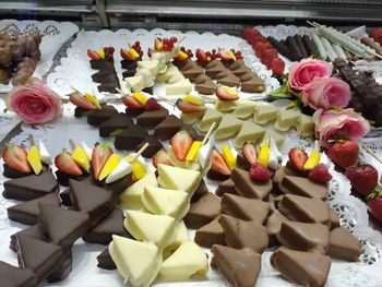 High angle view of cake