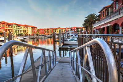 Ramp leading down to the water at a harbour in naples, florida