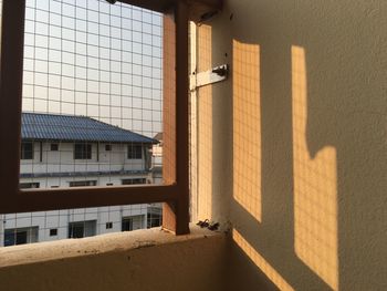 Shadow of building on wall