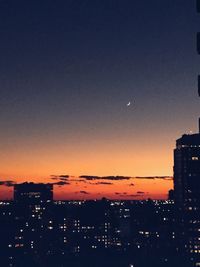 High angle view of city at night