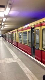 Train at railroad station platform