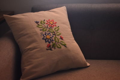 High angle view of mannequin on table at home