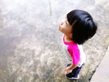 Side view of a girl looking away