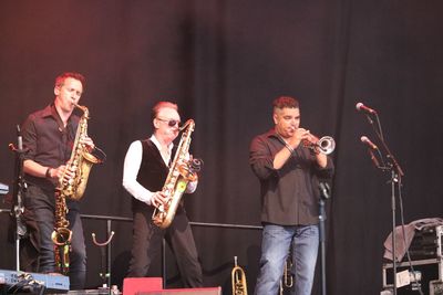 Group of people playing guitar at music concert