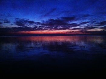 Scenic view of sea against dramatic sky