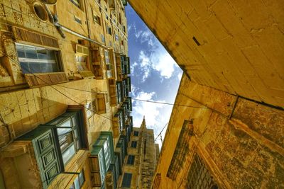 Low angle view of buildings against sky