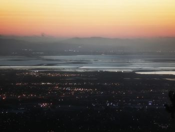 View of cityscape at sunset