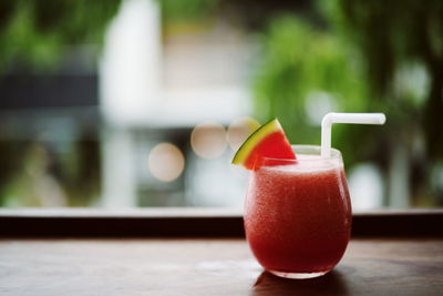 Close-up of drink on table