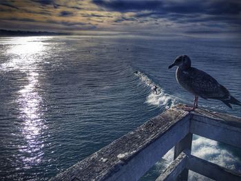 View of sea against cloudy sky