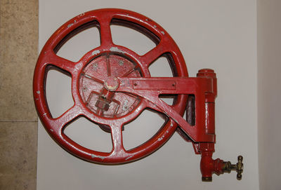 Close up of red wheel