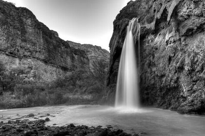 Scenic view of waterfall