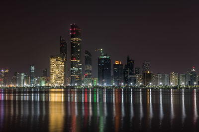 Illuminated city at night