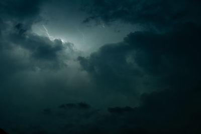 Low angle view of storm clouds in sky