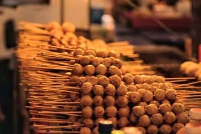 Close-up of food for sale in market