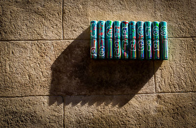 Close-up of graffiti on wall