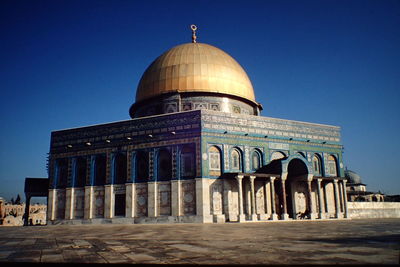 Dome of the rock against clear blue sky