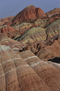 0868 sandstone and siltstone landforms of zhangye-danxia nnal.geological park. zhangye-gansu china.