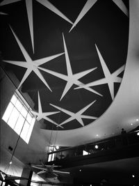 Low angle view of illuminated ceiling