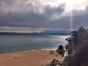 Scenic view of beach against sky