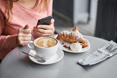 Breakfast on table