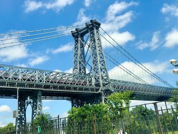 Low angle view of bridge against sky