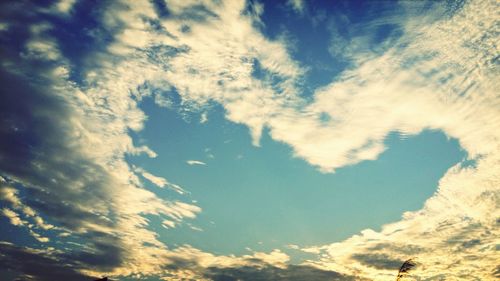 Low angle view of cloudy sky