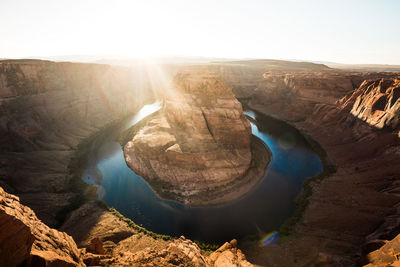 Panoramic view of rock formations against sky