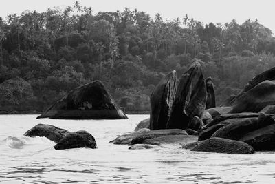 Rocks in sea