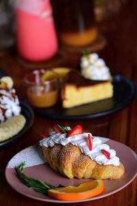 Close-up of food on table