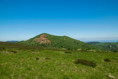 View from the puy pariou volcano hiking trail