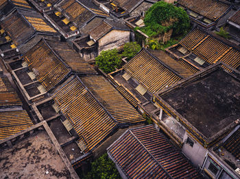 High angle view of roof of building