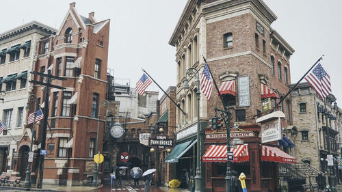 Low angle view of buildings in city