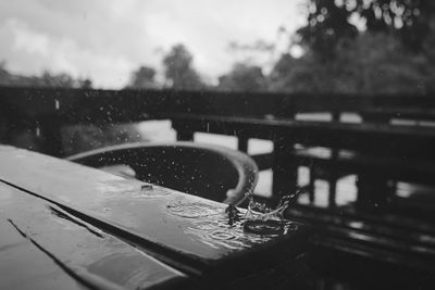Close-up of wet glass window