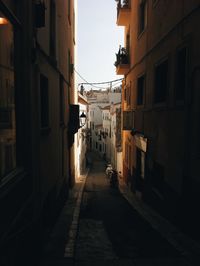 Narrow alley in city