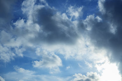 Low angle view of clouds in sky