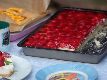 Close-up of food on table