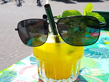 Close-up of drink on table