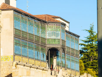 Low angle view of built structure against clear sky