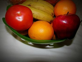 High angle view of apples on table