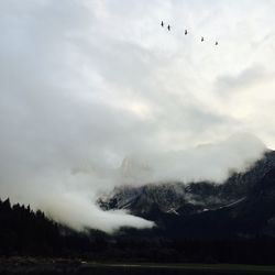 Clouds over mountain